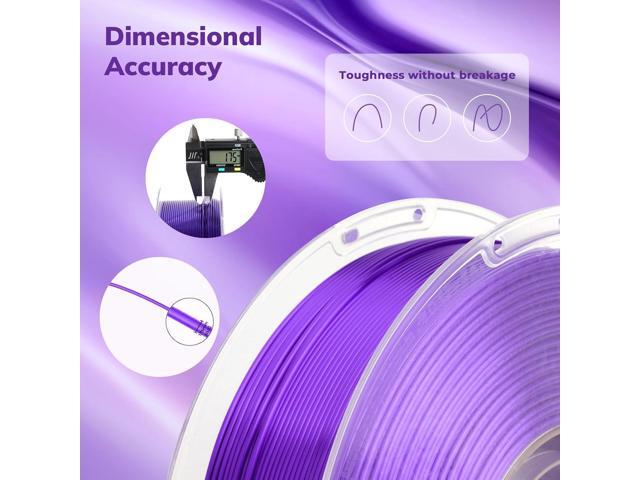 AMOLEN Silk PLA 3D Printer Filament, Shiny Silk Purple PLA Filament 1.75mm, 3D Printing PLA Filament for Most FDM 3D Printer, 1kg Spool(2.2lbs)