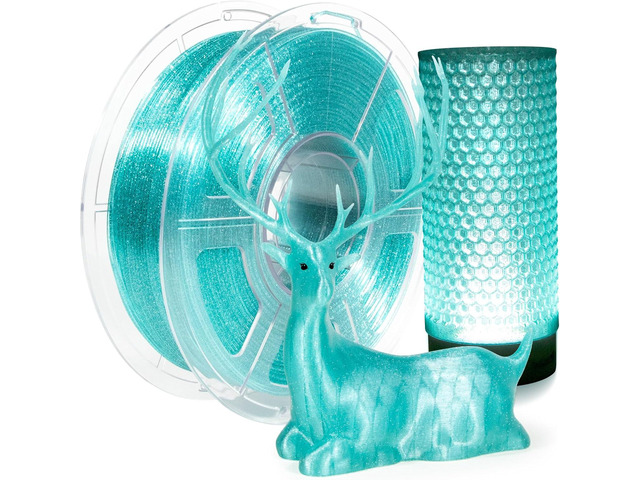IEMAI Glitter Clear PETG Filament 1.75mm Sky Blue 1KG, Sparkly Transparent Finish 3D Printer Filament Easy to Print for Lampshades, Home Decor &...