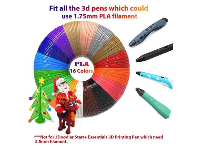 3D Pen Refills 1.75mm PLA Filament 640 Feet 16 Colors, Each Color 40ft, Bonus 250 Stencils eBooks, dikale 3D Pen Material