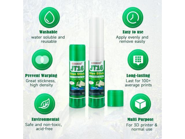 3D Printer Glue Sticks, 36 Grams Each PVP Solid Glue Sticks for Hot Bed Plate, Washable, Non-Toxic, Reduce Warping for PLA, ABS, PETG, HIPS, TPU...