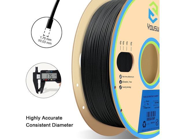 YOUSU Polypropylene PP Filament, 1.75mm 3D Printer Filament for 3D Printing, 1kg(2.2lbs) 5pcs Build Sheet Included, Semi-Flexible Ultra Tough...