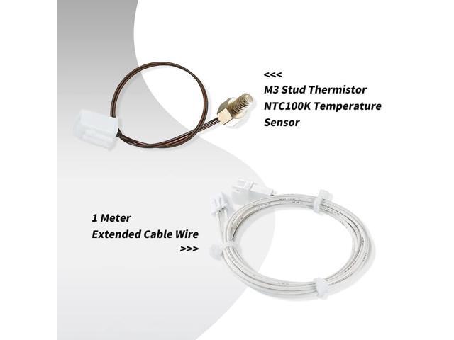 Ender-3/Ender-5 M3 Stud Thermistor, 3D Printer NTC 100K Thermistor High Temp Resistant for Ender 3 Pro/3 V3 Ke/3 V2/5 Plus/CR10, Sturdy and...