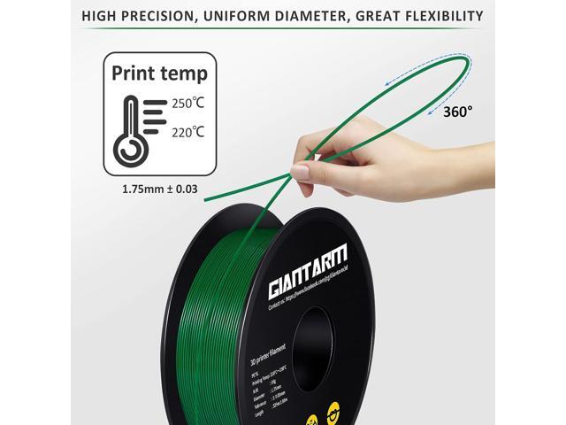 GIANTARM PETG Filament 1.75, Green PETG Filament 1.75mm 1kg(2.2lb), Toughness Enhanced, Dimensional Accuracy +/-0.02mm, Vacuum Package