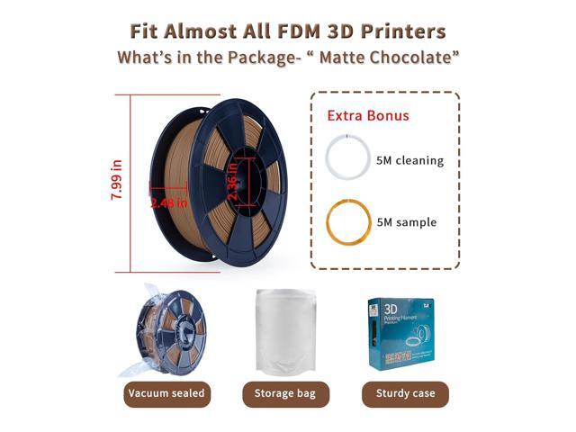 ZIRO Matte PLA Filament 1.75mm, Pure Color No-Shine 3D Printer Filament, High Toughness 3D Printing Material, Dimensional Accuracy +/- 0.03mm,...