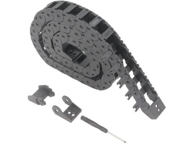 15x20mm Drag Chain Length 1Meter Open Type Black Plastic Cable Carrier R28 with 1Kit End Connectors for 3D Printer and CNC Machines