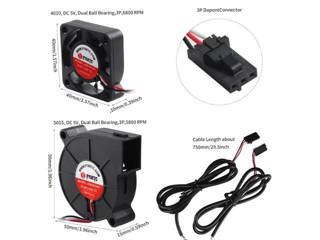 FYSETC 3D Printer Part i3 MK3S+ 4010 5015 Fan DC 5V MK3S Blower Fan Extruder Cooling Radiator for 3D Printer Hot End DIY Accessory