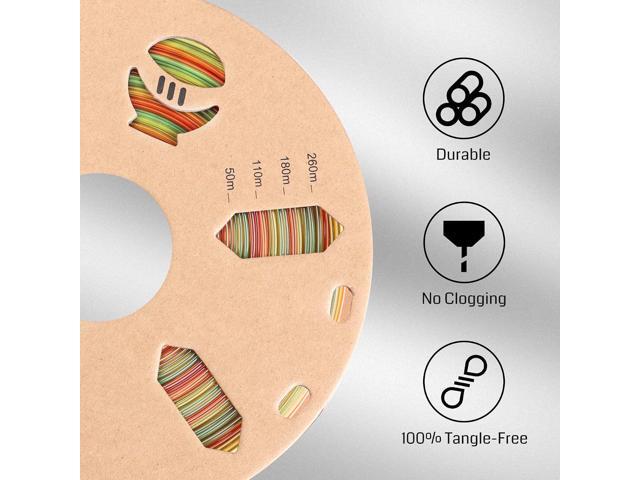 SainSmart PRO-3 Tangle-Free Premium 1.75mm PETG 3D Printer Filament Multicolor, Translucent Rainbow PETG with Light Transmission Feature, 2.2 LBS...