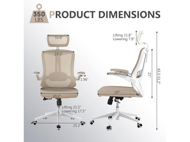Office Chair,Ergonomic Comfy Home Desk Chair with 350LBS Capacity,High Back Gaming Chair with Wheels,Mesh Computer Chair,Lumbar Support, Adjustable...