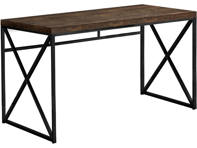 Monarch Specialties I 7450 Computer Desk, Home Office, Laptop, Work, Metal, Laminate, Brown, Black, Contemporary, Modern