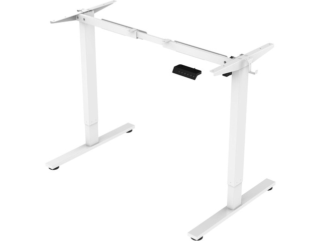 SANODESK Single Motor 2 Stage Electric Height Adjustable Standing Desk Frame Heavy Duty 176lbs Load Capacity for Home Office (White Frame Only)