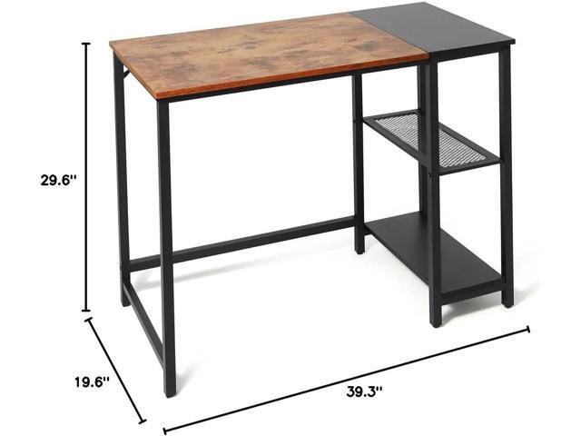 CAPHAUS 40 Inch Computer Desk with 2-Tier Storage Shelves, for Home Office & Gaming, Small Spaces Desk for Bedroom/Office, Easy Assemble P2 Board &...