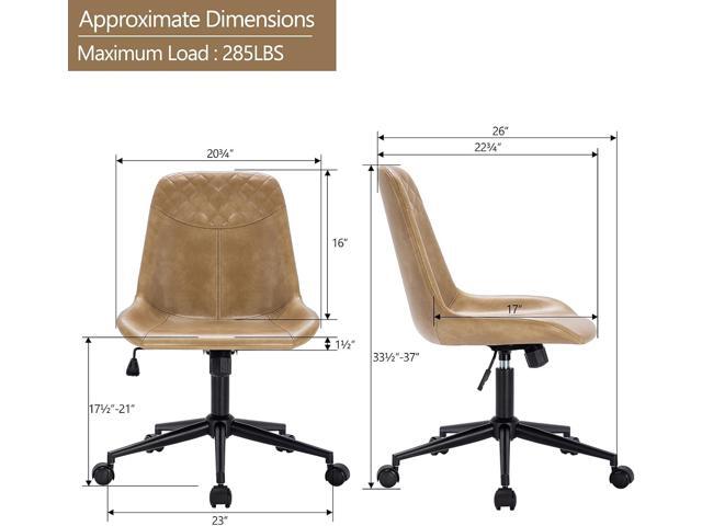 DUHOME Modern PU Leather Office Chair Desk Chair Swivel Computer Chair Camel