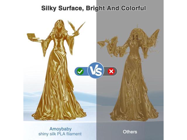 Silk Gold PLA Filament 1.75mm, 1kg(2.2lbs) High Speed Shiny Metallic Golden 3D Printer Filament, Low Warp & Clog-Free, Dimensional Accuracy +/-...