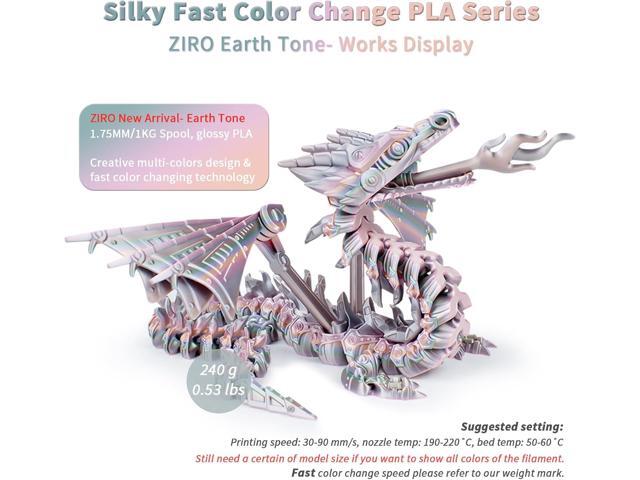 ZIRO 3D Printer Filament, Shiny PLA Fast Gradient Color Change, Glossy Color Change by Length PLA, Fit Most FDM 3D Printers, Dimensional Accuracy...