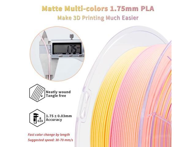 ZIRO 3D Printer Filament PLA, Fast Color Changing Filament(Matte), Color Change by Length PLA, Fit Most FDM 3D Printers, Matte Finish 1KG/ 2.2lbs...