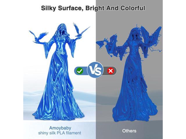 Silk Blue PLA Filament 1.75mm 1kg(2.2lbs), Rapid Shiny 3D Printer Filament PLA for Fast Printing, Low Warp & Clog-Free, Dimensional Accuracy +/-...