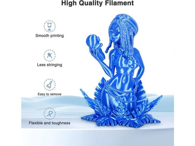 Silk Blue PLA Filament 1.75mm 1kg(2.2lbs), Rapid Shiny 3D Printer Filament PLA for Fast Printing, Low Warp & Clog-Free, Dimensional Accuracy +/-...