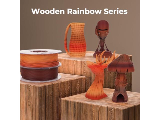AMOLEN 3D Printing Filament Dark Wooden Rainbow Color Change Printer Filament PLA 1KG Spool 1.75mm 1.75mm Dry Rose Wood/Ebony/Burgundy/Walnut...