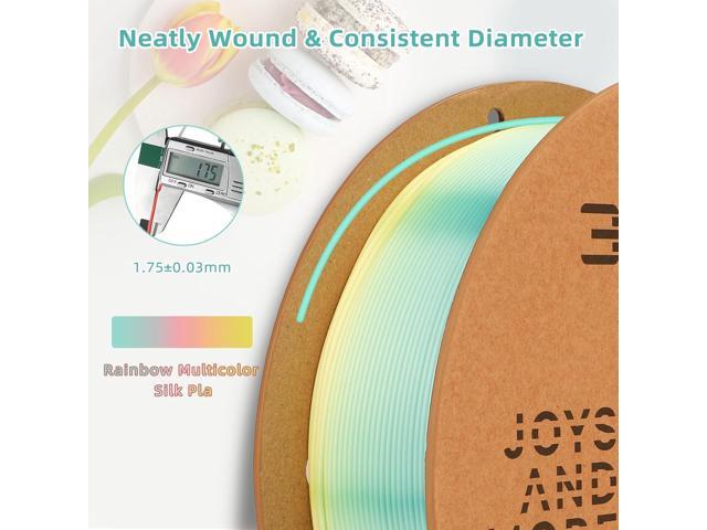 Silk PLA 3D Printer Filament 1.75mm Silk Shiny Fast Gradient Color Change Rainbow Multicolor PLA Filament 1kg (2.2lbs) /Spool for FDM 3D...