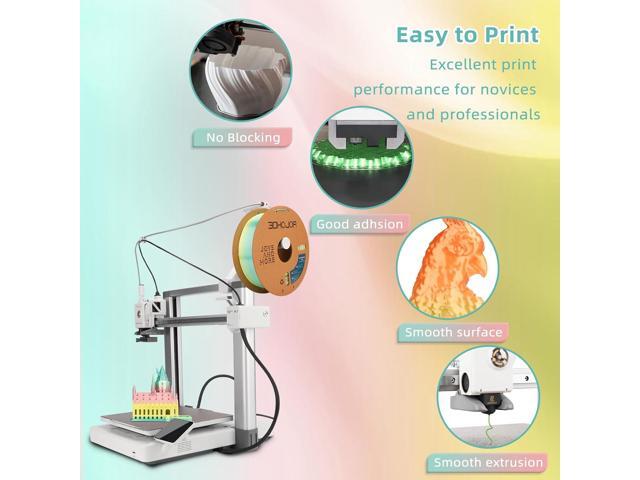 Silk PLA 3D Printer Filament 1.75mm Silk Shiny Fast Gradient Color Change Rainbow Multicolor PLA Filament 1kg (2.2lbs) /Spool for FDM 3D...