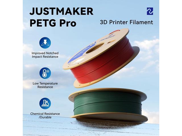 PETG Pro (PETG+) 3D Printer Filament, Updated Stronger Impact Resistance, Dimensional Accuracy +/-0.03mm, 1.75mm, 1kg, White