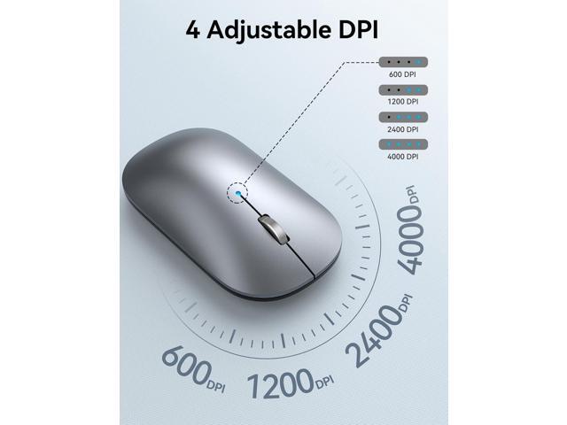 TECKNET Wireless Mouse, BT5.0/3.0 2.4GHz Silent Computer Mouse with USB Receiver,4000DPI Rechargeable Portable Bluetooth Mouse for...