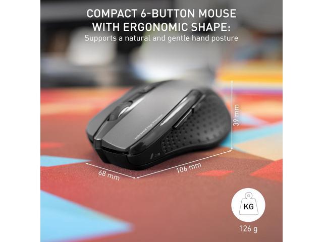 Cherry MW 3000 Wireless Mouse 2.4 GHz w/Nano USB Receiver, Black (UW7691)
