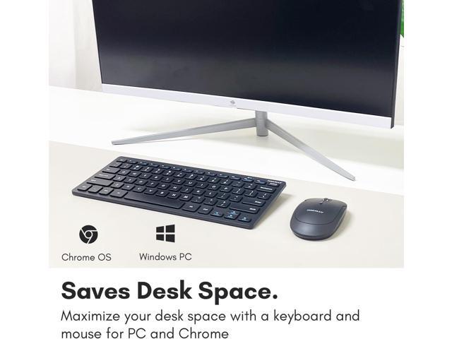 Macally Small Wireless Keyboard and Mouse Combo - Quiet Productivity Duo - 2.4G Wireless Keyboard Mouse for PC - 78 Key Mini Keyboard and Mouse...