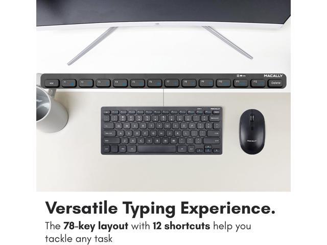 Macally Small Wireless Keyboard and Mouse Combo - Quiet Productivity Duo - 2.4G Wireless Keyboard Mouse for PC - 78 Key Mini Keyboard and Mouse...