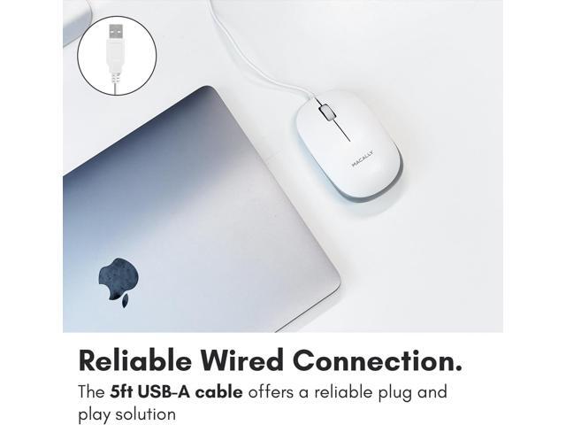 Macally USB Wired Mouse for Mac and Windows - Plug and Play 3 Button Corded Computer Mouse Wired for MacBook Pro/Air, Apple iMac, Laptop, PC...