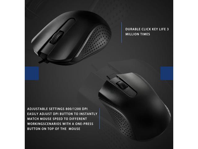 Hoteam 12 Pcs Wired Computer Mouse Bulk Cord USB Computer Mice Ergonomic Wired Mouse for Pcs, Computers, Laptops, Gaming Office Home Supplies(Black)