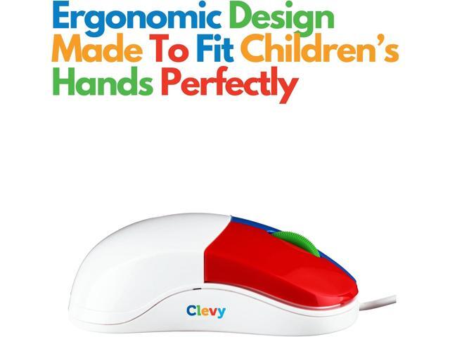 Clevy Kids Mouse - Colorful Ergonomic USB Computer and Laptop Kids Mouse for School and Home Computer Use - Wired Children Friendly - Compatible...