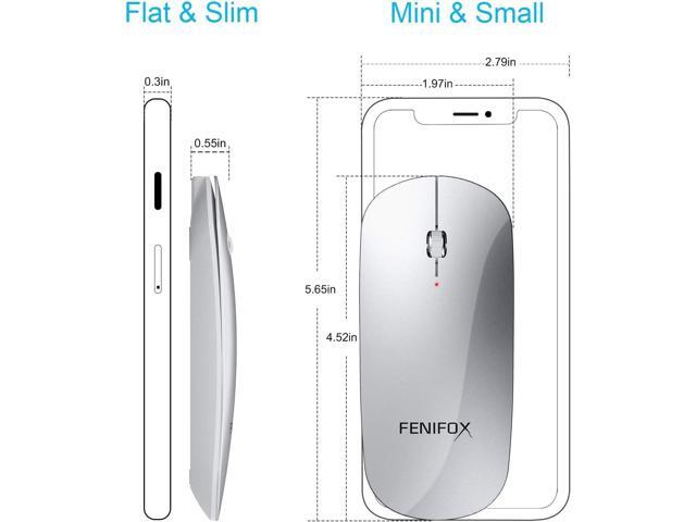 FENIFOX Wireless Bluetooth Mouse, Ultra-Thin Flat and Slim Silent USB-C Rechargeable Travel Mini Portable Mouse for Mac iPad Laptop MacBook Tablet...