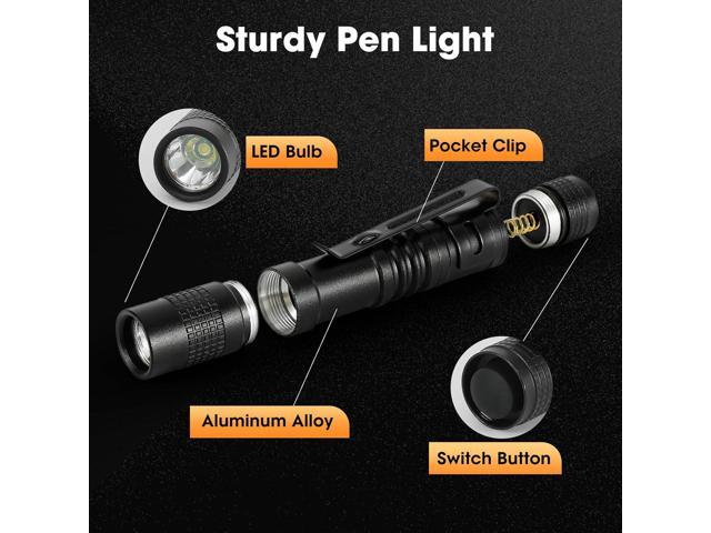 5PCS LED Pen Flashlight, Mini Pen Lights with Clip, Pocket Pen Flashlight Torch for Nurses, Small LED Handheld Slim Flashlights for Emergency,...