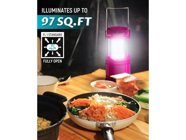 Lichamp 4 Pack LED Camping Lanterns, Battery Powered Camping Lights LED Collapsible Flashlight Portable Emergency Supplies Kit, A4PK