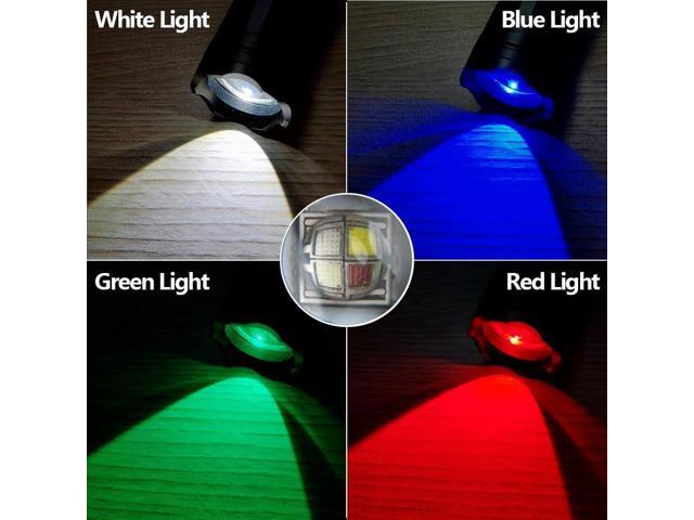 ALONEFIRE X37 Multicolor LED Flashlight 4 Color Change White Blue Green Red Light RGB USB Rechargeable Zoom Waterproof with Reverse Charging,...
