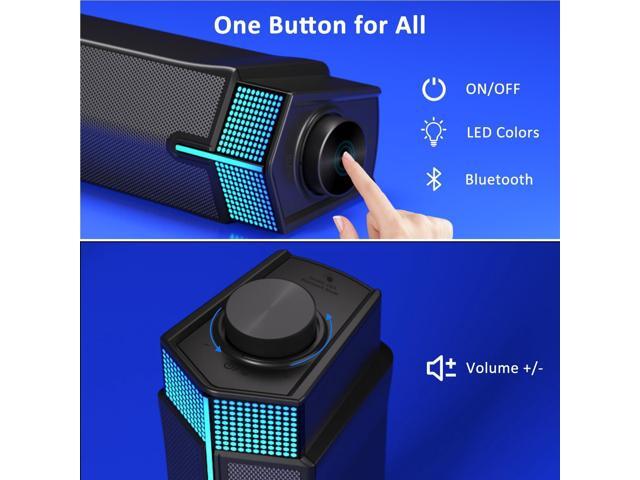 Jeecoo M20 Bluetooth Computer Speakers for PC Desktop Monitor, Gaming PC Sound Bar - Wired USB-Powered, Superb Stereo Sound, with Gradient RGB...