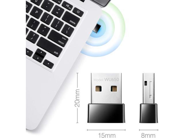 Cudy AC 650Mbps USB WiFi Adapter for PC, 5GHz/2.4GHz Wireless Dongle, WiFi, USB Wireless Adapter for Laptop - Nano Size, Compatible with Windows XP...