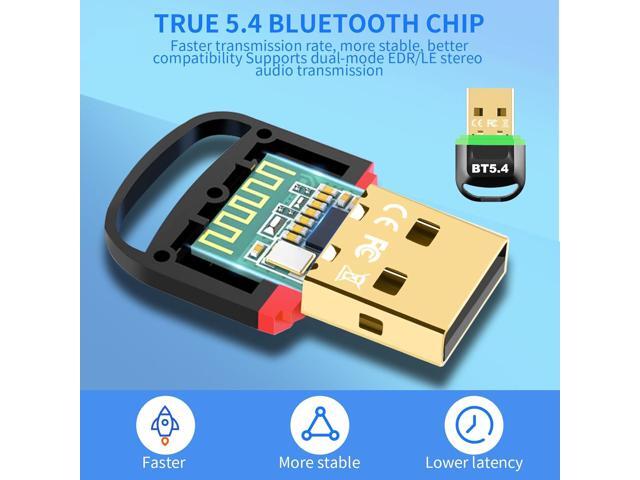 USB Bluetooth 5.4 Adapter for PC, Plug & Play Bluetooth Dongle Receiver BR+EDR+BLE+LMP13.X, Long Range Support Windows 11/10/8.1 for Desktop Laptop...
