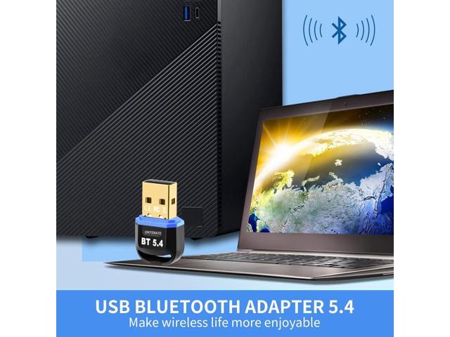 USB Bluetooth 5.4 Adapter for PC, Plug & Play Bluetooth Dongle Receiver BR+EDR+BLE+LMP13.X, Long Range Support Windows 11/10/8.1 for Desktop Laptop...