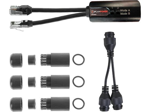 POE Combiner Splitter Adapter, Run 2 IP Cameras on 1 Cable, Works on All POE Switches, POE NVR and POE Cameras, Mode A and B POE Compatible