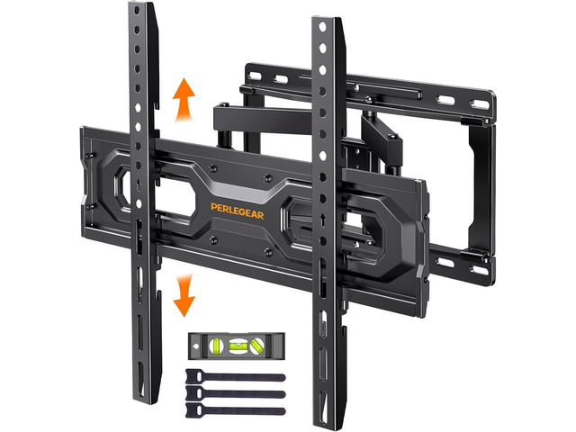 Perlegear Full Motion TV Wall Mount for 26-65 inch TVs, TV Bracket Supports Swivel Articulating Level Extension Tilt Arms, Max VESA 400x400mm up to...