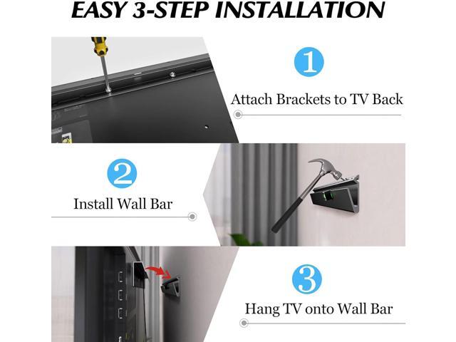 Auoace No Stud TV Wall Mount, 32-75 inch Drywall Studless TV Bracket, Holds up to 150 lbs, No Damage, No Drill, Non Screws, Low Profile, Easy...