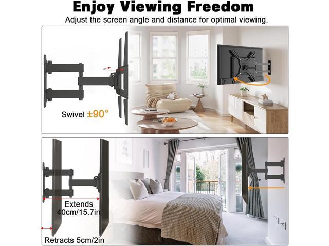 OSAGIE Swivel Wall Mount Full Motion TV Bracket with Articulating Arm for 14-55-inch LED, LCD Flat Curved Smart TVs. Monitor Tilt Extension...
