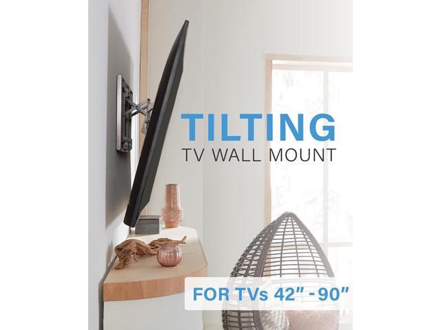 SANUS Tilting TV Wall Mount for 42' to 90' TVs - Low Profile & Universal Design - Fight Screen Glare - Easy 3-Step DIY