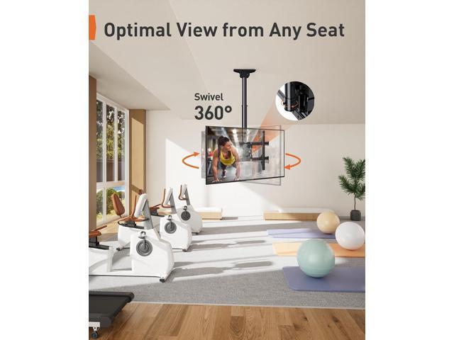 Perlegear Ceiling TV Mount, Hanging TV Mount for 37-75 inch Flat or Curved TVs up to 99 lbs, Full Motion TV Bracket with Swivel, Tilt, Max VESA...