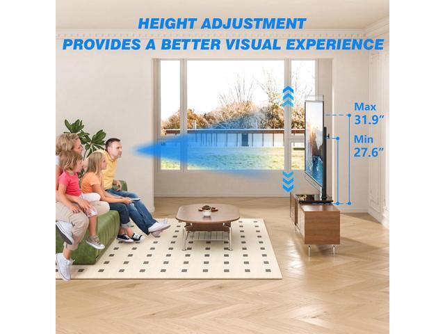 Rfiver Universal Swivel TV Stand Table Top TV Stand for 32-65,70,75 Inch LCD LED TV up to 110 lbs -Height Adjustable Center Pedestal Stand...
