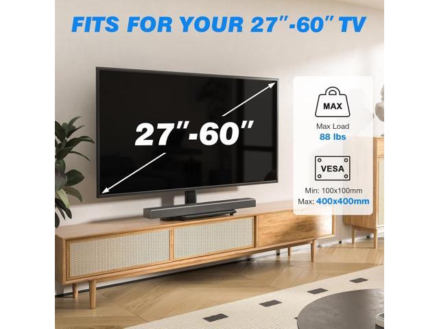 Rfiver Universal Swivel TV Stand for 27-50 55 60 Inch TVs, Height Adjustable Table Top TV Stand Mount Hold up to 88 lbs, Pedestal TV Stands with...