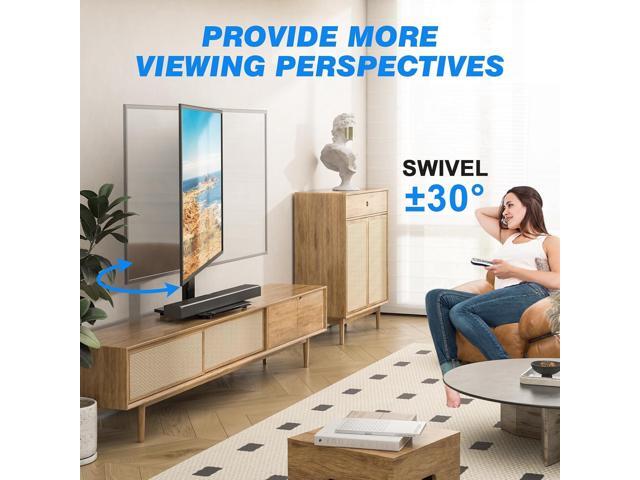 Rfiver Universal Swivel TV Stand for 27-50 55 60 Inch TVs, Height Adjustable Table Top TV Stand Mount Hold up to 88 lbs, Pedestal TV Stands with...