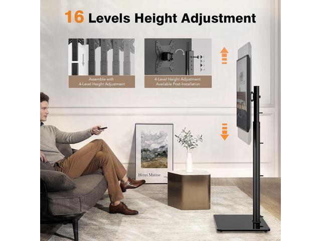 Universal TV Stand Monitor with Mount 100 Degree Swivel Height Adjustable and Tilt Function for 19 to 43 inch LCD, LED OLED TVs,Space Saving...